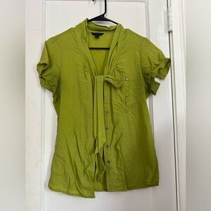 Banana Republic Green Puff Sleeve Blouse